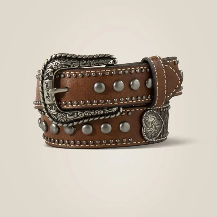 Kids Belts Ariat Heart Medallion Belt Brown