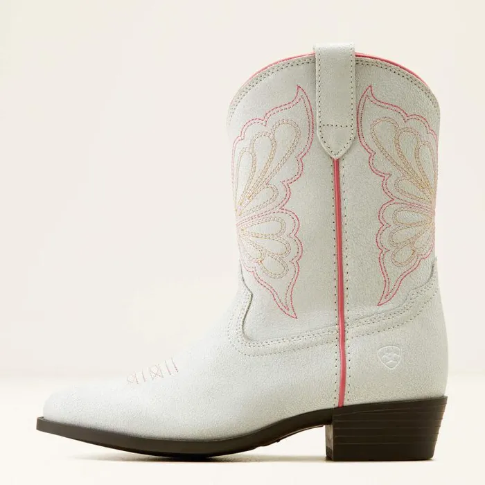 Kids Big Kids039 Footwear Ariat Heritage Butterfly Western Boot Distressed Ivory