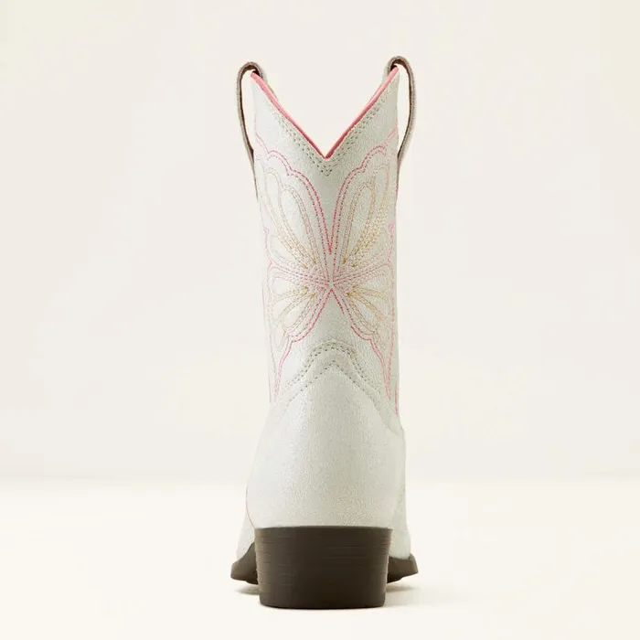 Kids Big Kids039 Footwear Ariat Heritage Butterfly Western Boot Distressed Ivory
