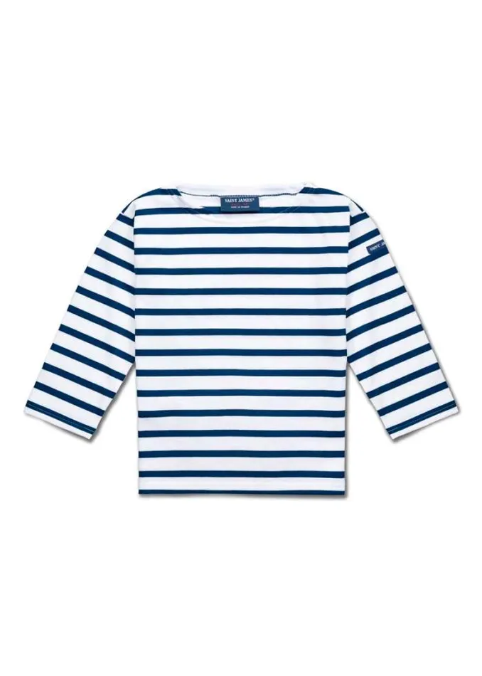 Kids Breton Striped Shirts Saint James MINQUIERS KIDS White Navy