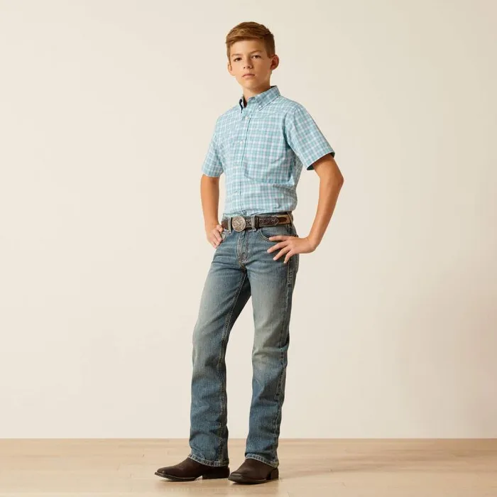 Kids Button Down Shirts Ariat Pro Series Erin Classic Fit Shirt Blue Heaven