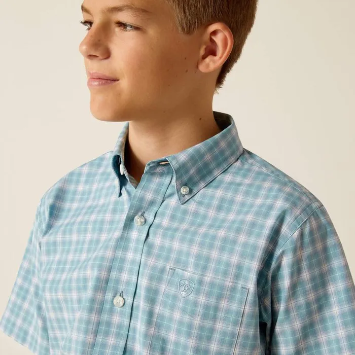 Kids Button Down Shirts Ariat Pro Series Erin Classic Fit Shirt Blue Heaven