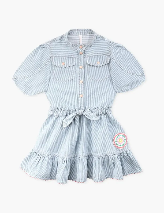 Kids Denim Zimmermann Wylie Denim Skirt Ticking Stripe