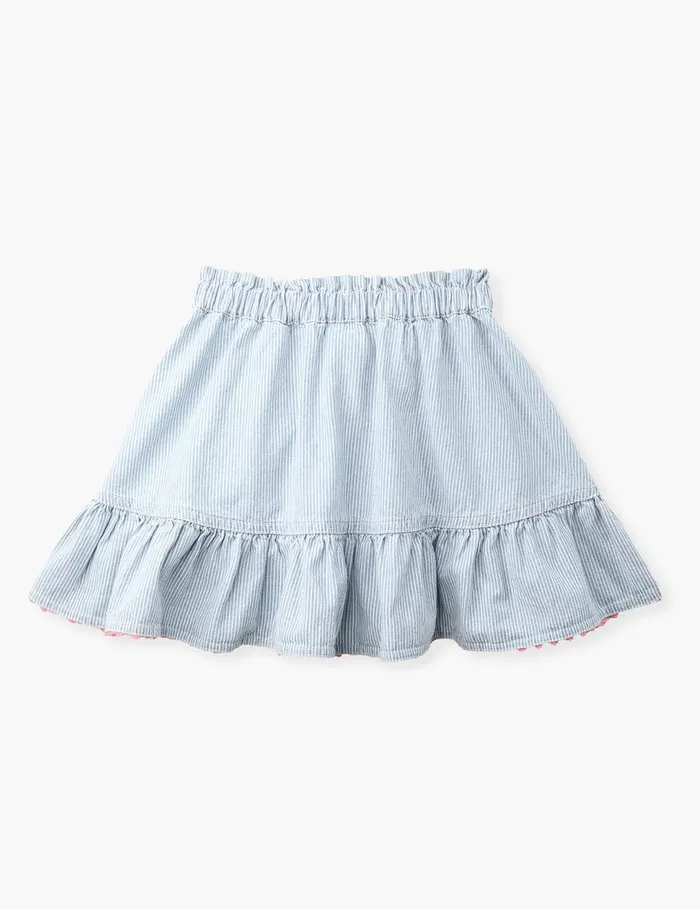 Kids Denim Zimmermann Wylie Denim Skirt Ticking Stripe
