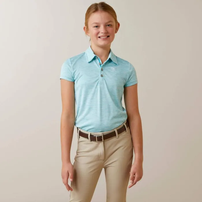 Kids English Riding Clothing Ariat Laguna Polo Heather Maui Blue