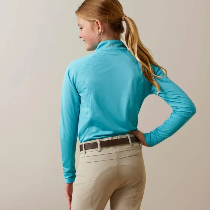 Kids English Riding Clothing Ariat Sunstopper 20 14 Zip Baselayer Maui Blue Kids English Riding Clothing Ariat Sunstopper 20 14 Zip Baselayer Maui Blue