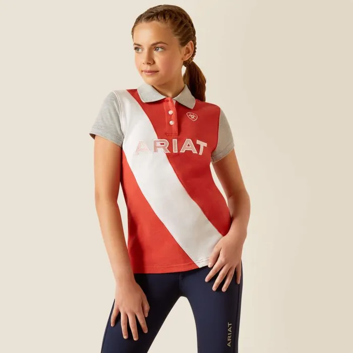 Kids English Riding Clothing Ariat Taryn Polo Baked Apple