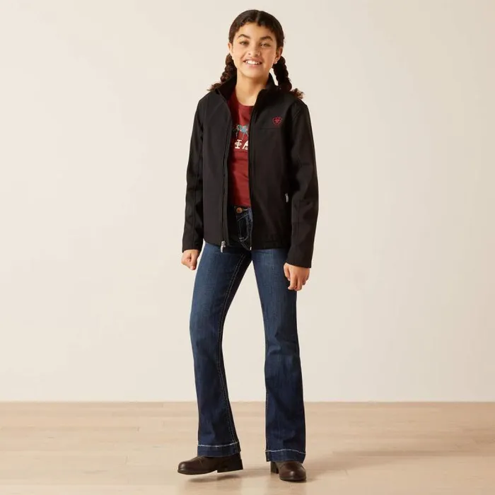 Kids Jackets and Vests Ariat New Team Softshell Brand Jacket Mex Black Kids Jackets and Vests Ariat New Team Softshell Brand Jacket Mex Black