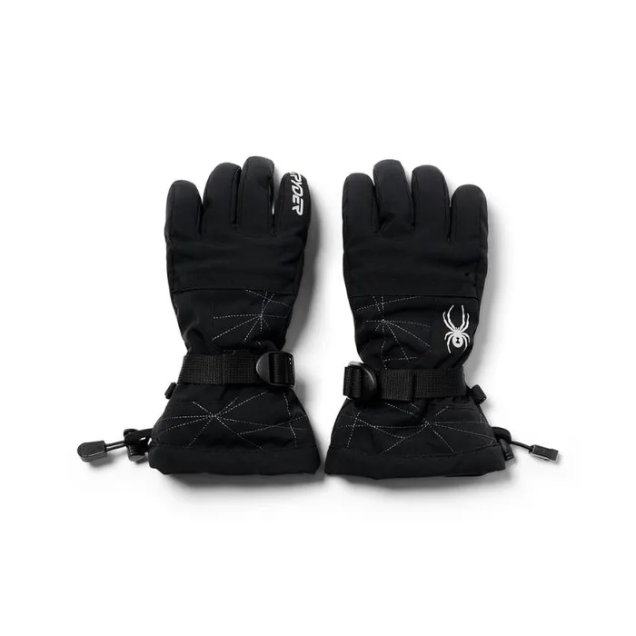 Kids Overweb Black Spyder Gloves