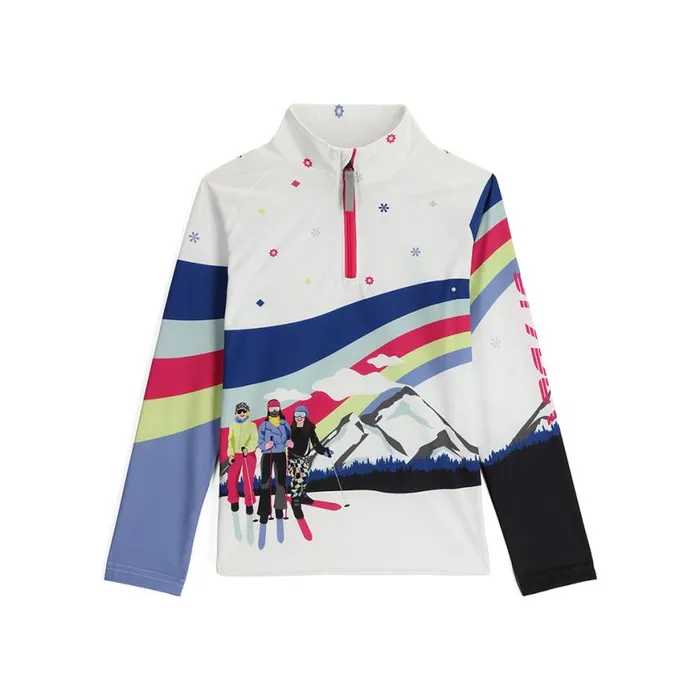 Kids Surface Half Zip White Spyder Fleece