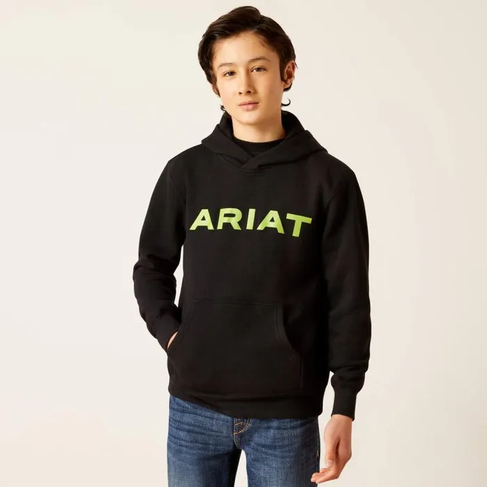 Kids Sweatshirts and Hoodies Ariat Ariat Front Logo Hoodie Black