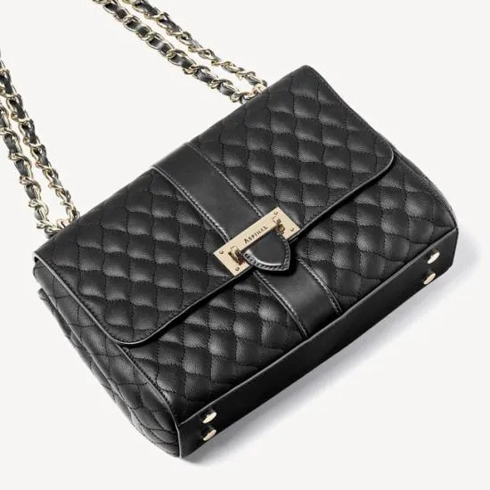 Large Lottie Bag Black Quilted Kaviar Women Aspinal Of London Shoulder