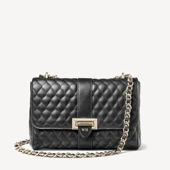 Large Lottie Bag Black Quilted Kaviar Women Aspinal Of London Shoulder