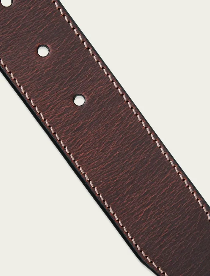 Leather Jean Belt With Metal And Leather Keeper Dark Brown Men Lucky Brand Belts