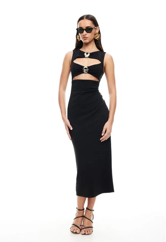 Lioness Fashion AFTER HOURS MIDI DRESS Onyx Women Dresses