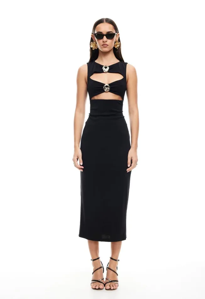 Lioness Fashion AFTER HOURS MIDI DRESS Onyx Women Dresses Lioness Fashion AFTER HOURS MIDI DRESS Onyx Women Dresses