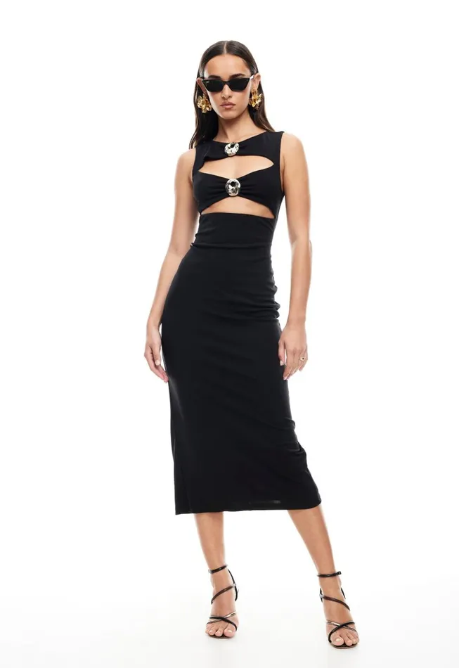 Lioness Fashion AFTER HOURS MIDI DRESS Onyx Women Dresses Lioness Fashion AFTER HOURS MIDI DRESS Onyx Women Dresses