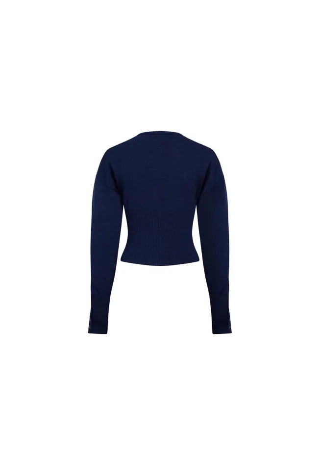 Lioness Fashion HEAD IN THE CLOUDS CARDIGAN Navy Women Outerwear Lioness Fashion HEAD IN THE CLOUDS CARDIGAN Navy Women Outerwear