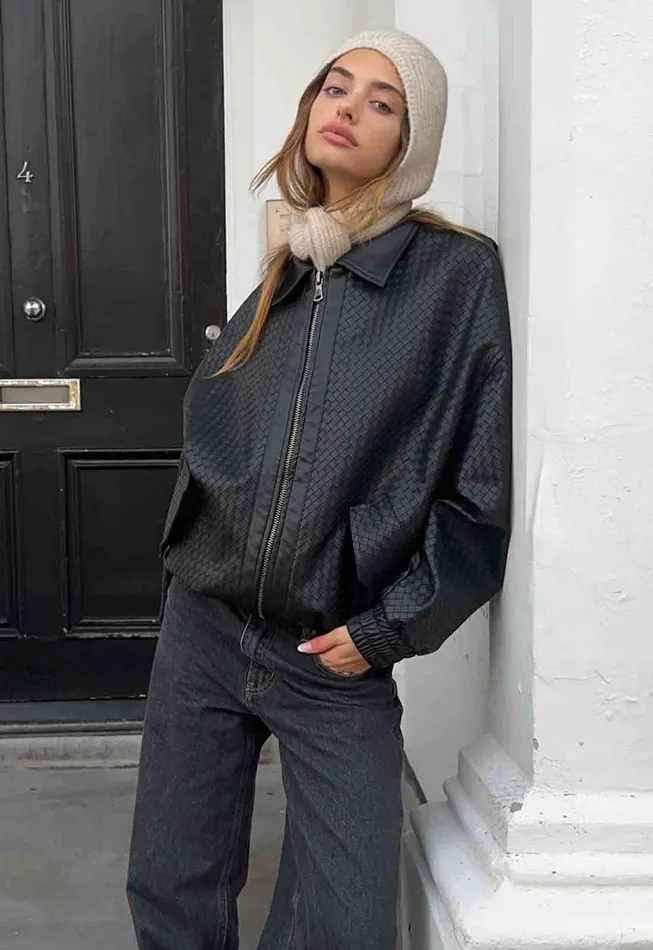 Lioness Fashion KENNY BOMBER Onyx Women Outerwear Lioness Fashion KENNY BOMBER Onyx Women Outerwear