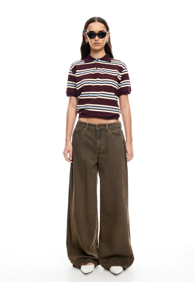 Lioness Fashion LEISURE POLO Chocolate Multi Women Tops Lioness Fashion LEISURE POLO Chocolate Multi Women Tops
