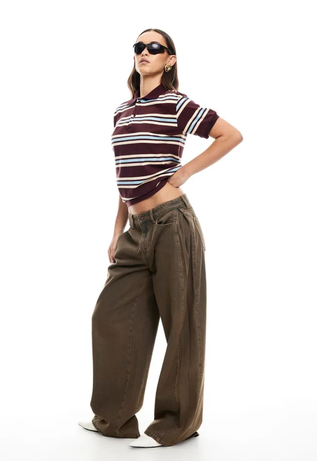 Lioness Fashion LEISURE POLO Chocolate Multi Women Tops Lioness Fashion LEISURE POLO Chocolate Multi Women Tops