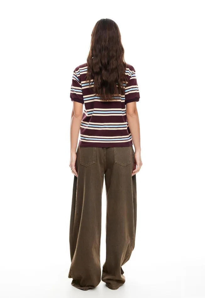 Lioness Fashion LEISURE POLO Chocolate Multi Women Tops Lioness Fashion LEISURE POLO Chocolate Multi Women Tops