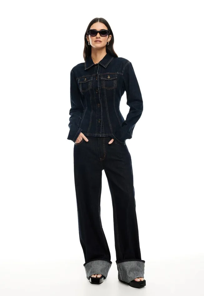 Lioness Fashion TOP MODEL CUFFED JEAN Dark Denim Women Bottoms