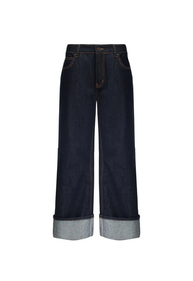 Lioness Fashion TOP MODEL CUFFED JEAN Dark Denim Women Bottoms Lioness Fashion TOP MODEL CUFFED JEAN Dark Denim Women Bottoms