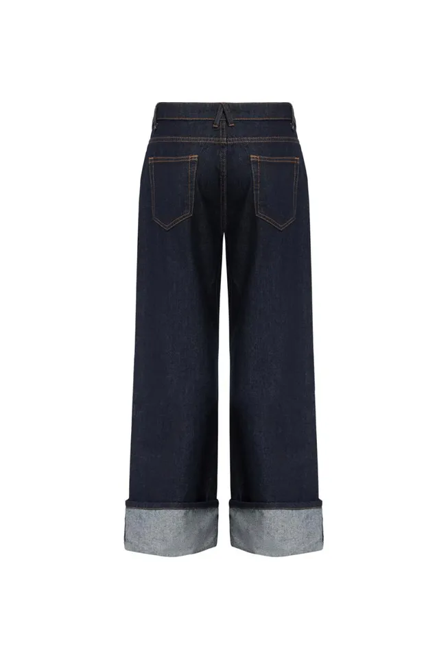 Lioness Fashion TOP MODEL CUFFED JEAN Dark Denim Women Bottoms Lioness Fashion TOP MODEL CUFFED JEAN Dark Denim Women Bottoms
