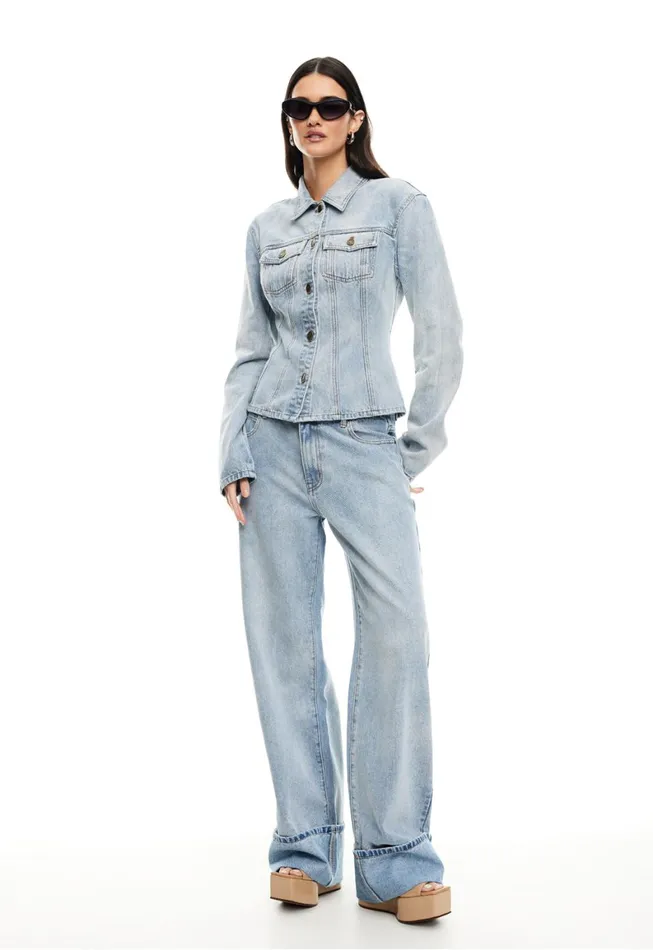 Lioness Fashion TOP MODEL CUFFED JEAN Light Denim Women Bottoms Lioness Fashion TOP MODEL CUFFED JEAN Light Denim Women Bottoms