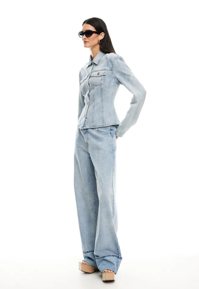 Lioness Fashion TOP MODEL CUFFED JEAN Light Denim Women Bottoms Lioness Fashion TOP MODEL CUFFED JEAN Light Denim Women Bottoms
