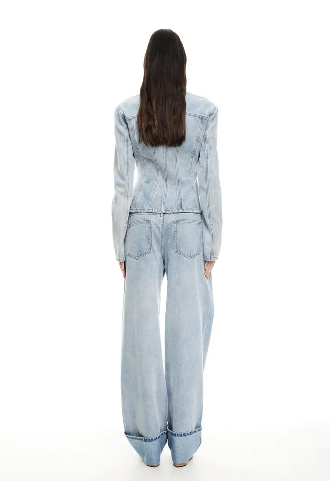 Lioness Fashion TOP MODEL CUFFED JEAN Light Denim Women Bottoms Lioness Fashion TOP MODEL CUFFED JEAN Light Denim Women Bottoms