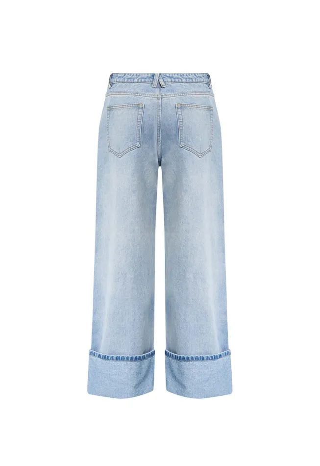 Lioness Fashion TOP MODEL CUFFED JEAN Light Denim Women Bottoms Lioness Fashion TOP MODEL CUFFED JEAN Light Denim Women Bottoms