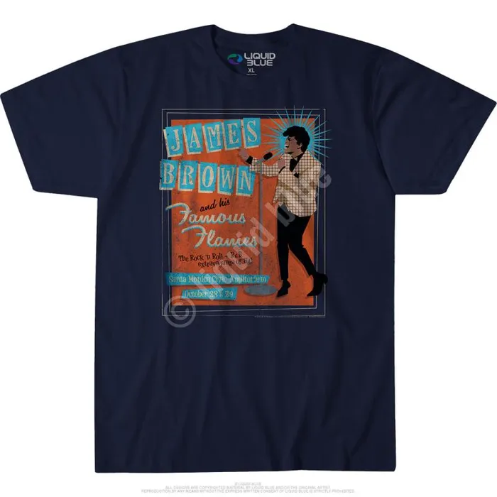 Liquid Blue Athletic TShirt Men Famous Flames Navy Athletic TShirt