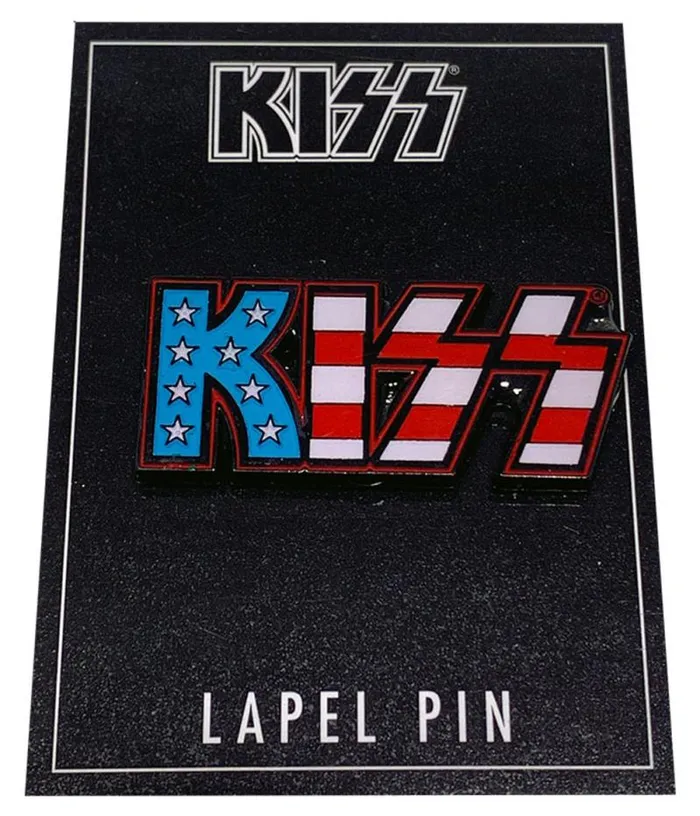 Liquid Blue Pins Accessories KISS American Flag Lapel Pin