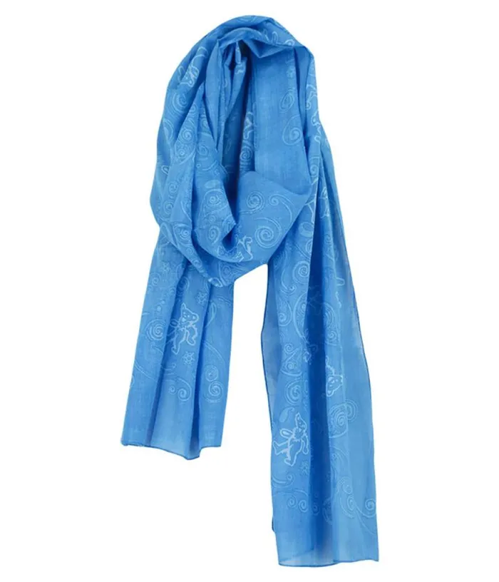 Liquid Blue Scarves Accessories GD Long Bear Blue Scarf