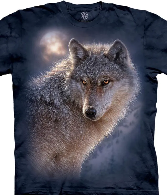 Liquid Blue TShirt Men Adventure Wolf Classic Cotton TShirt