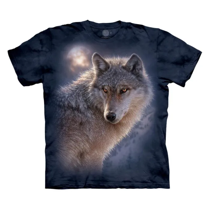 Liquid Blue TShirt Men Adventure Wolf Classic Cotton TShirt