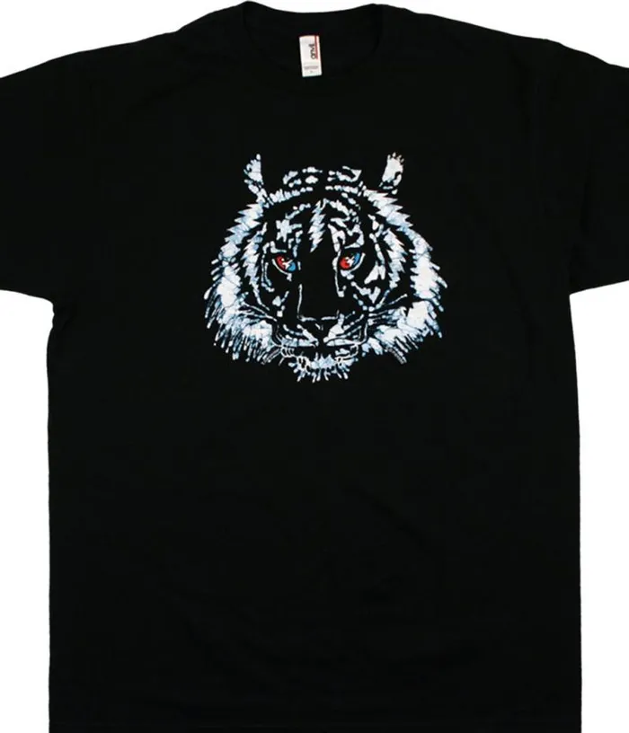 Liquid Blue TShirt Men GD Tiger Batik Bolt Black TShirt