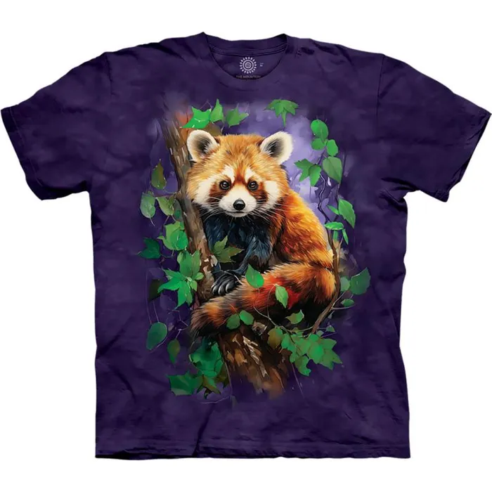Liquid Blue TShirt Men Red Panda039s Outlook Classic Cotton TShirt