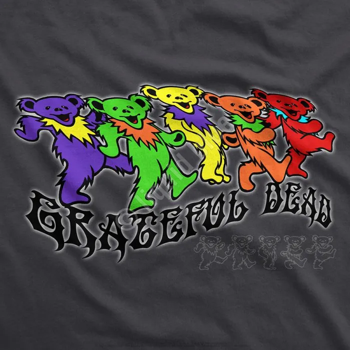 Liquid Blue TShirt Men Trippy Bears Grey TShirt