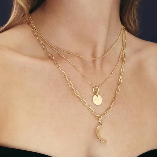 Long Chain Necklace 18ct Gold On Sterling Silver Women Aspinal Of London Necklaces