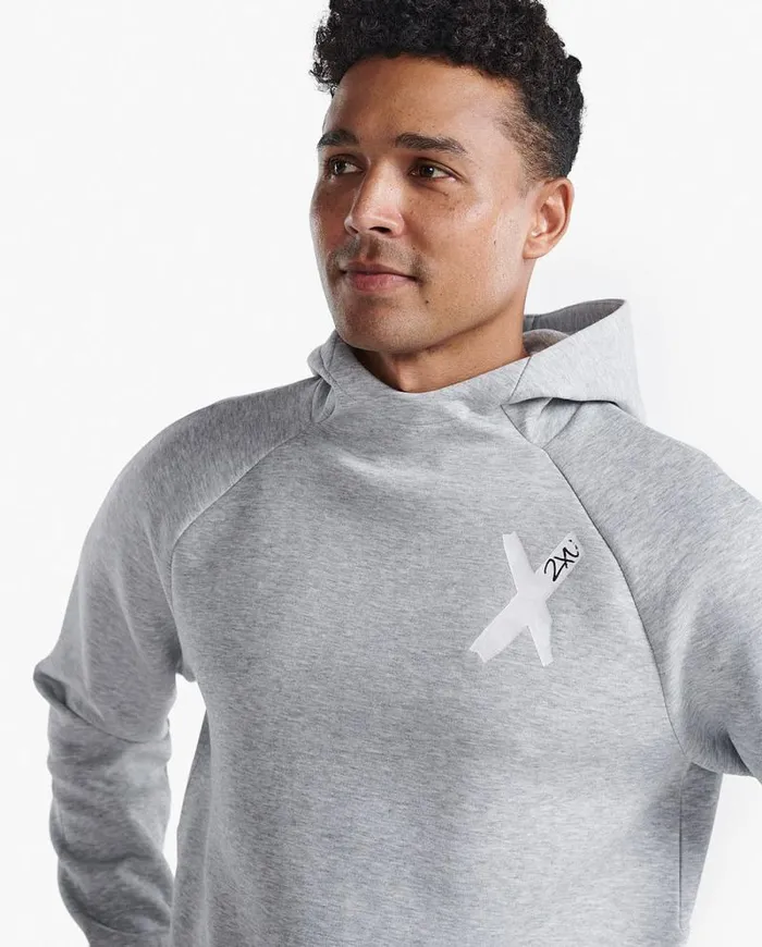 Long Sleeve and Jumpers Mens 2XU Motion Hoodie Grey Marleblack