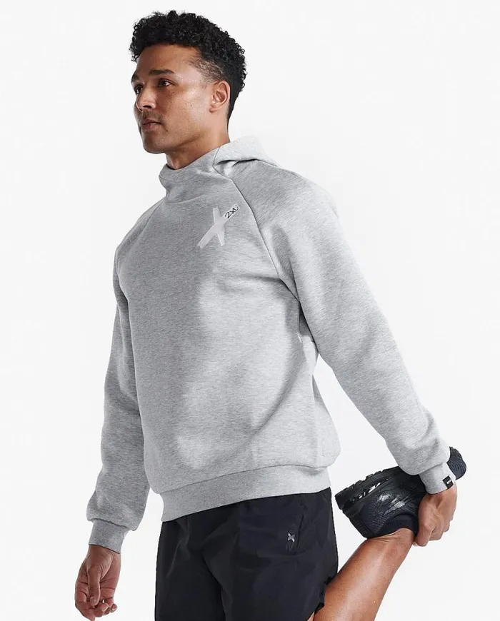 Long Sleeve and Jumpers Mens 2XU Motion Hoodie Grey Marleblack