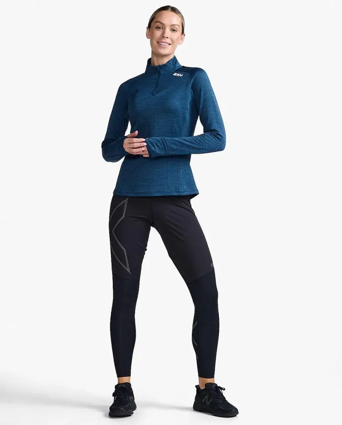 Long Sleeve and Jumpers Womens 2XU Ignition 14 Zip Moonlightwhite Reflective