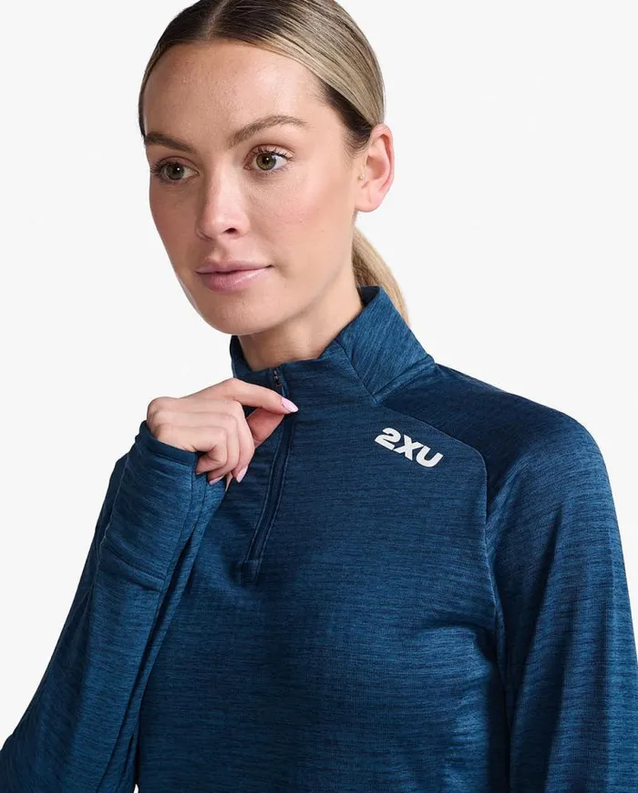 Long Sleeve and Jumpers Womens 2XU Ignition 14 Zip Moonlightwhite Reflective