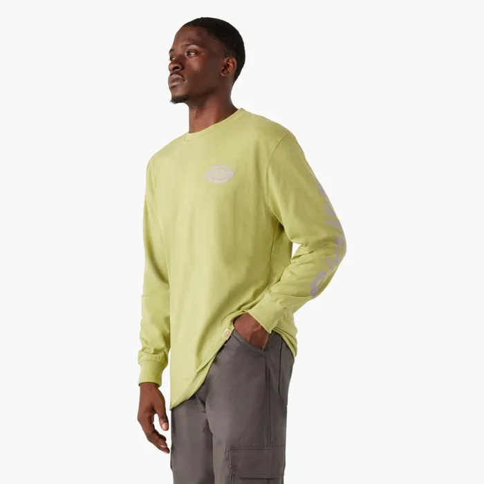 Long Sleeve Heavyweight Logo TShirt Fern Heather Fern Heather f2h Men Dickies TShirts
