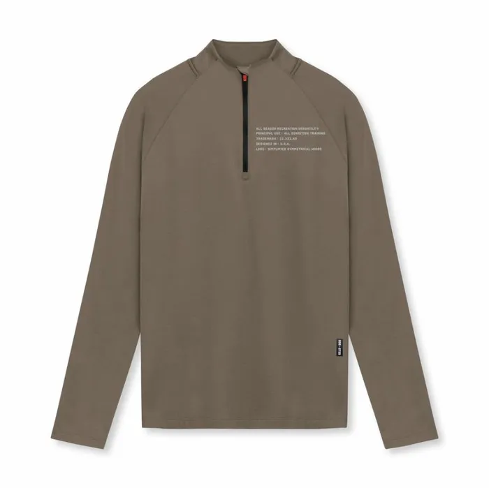 Long Sleeves Men ASRV Core Fitted Quarter Zip Deep Taupe