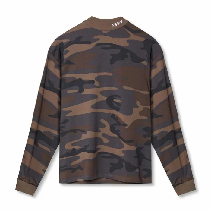 Long Sleeves Men ASRV CottonPlus Mock Neck Long Sleeve Rust Camo