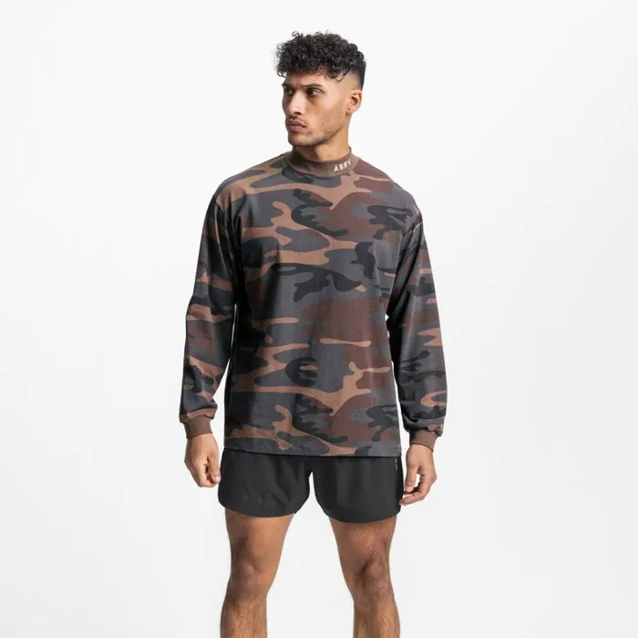 Long Sleeves Men ASRV CottonPlus Mock Neck Long Sleeve Rust Camo
